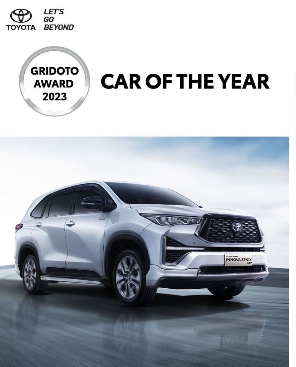 All New Kijang Innova Zenix berhasil meraih penghargaan kategori Car of The Year pada GridOto Award 